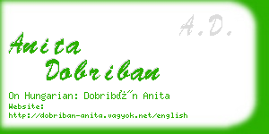 anita dobriban business card